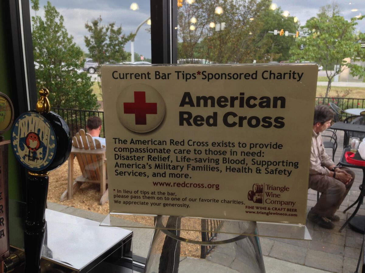 Triangle Wine Company fundraising American Red Cross
