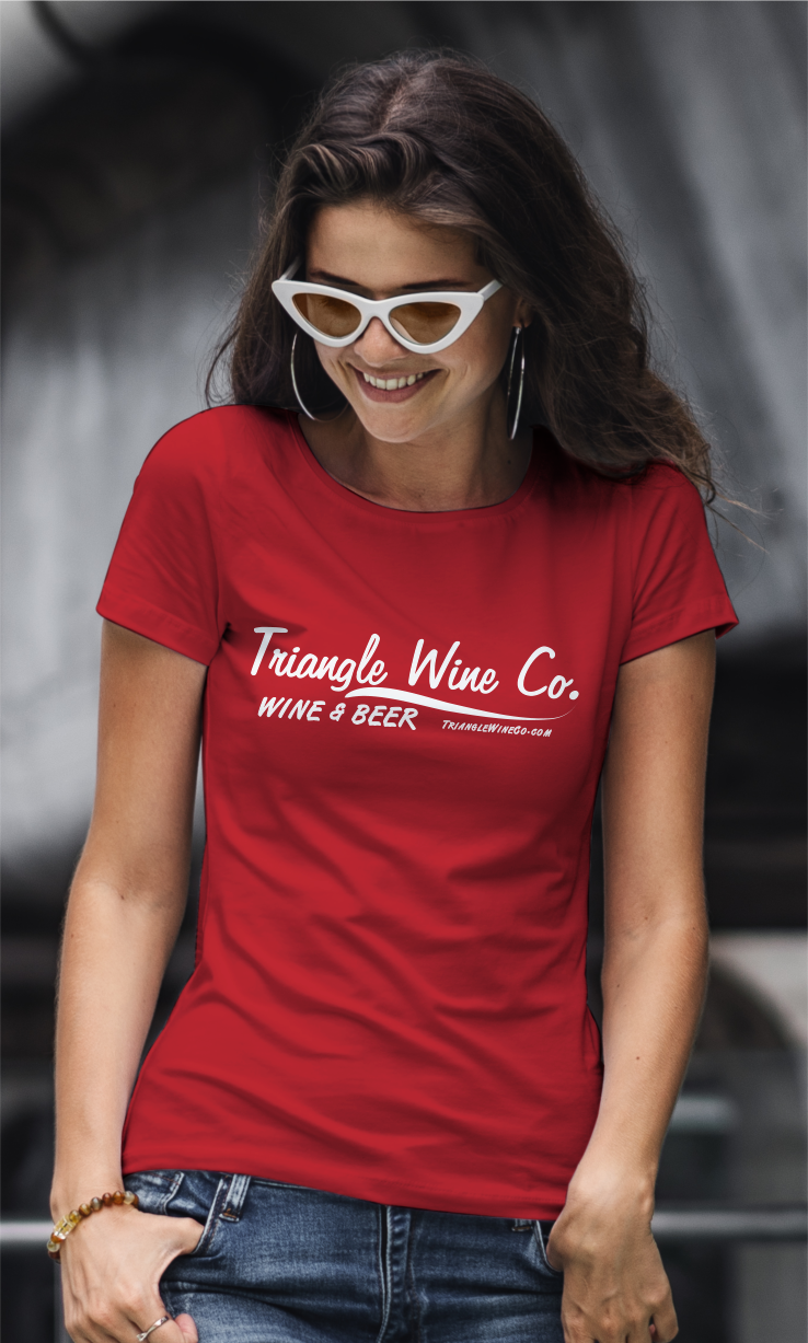 Triangle Wine Company unique design merch t-shirt