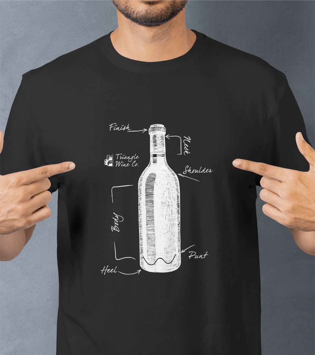 Triangle Wine Company unique design merch t-shirt