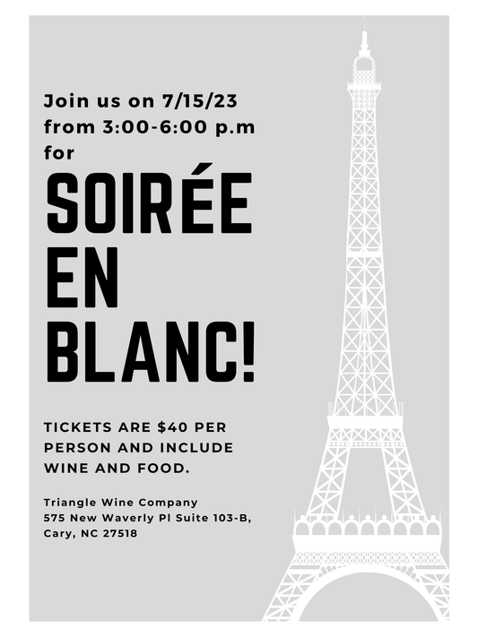 Event Tickets (7/15/23) $40 Soiree en Blanc-Cary