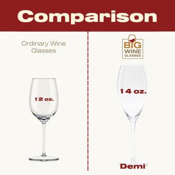 Glass Big Wine Glasses Demi Set of 2