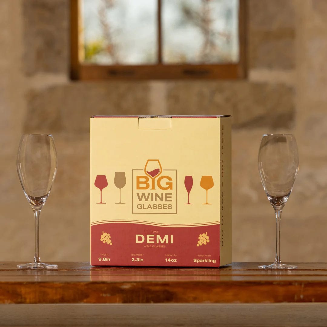 Glass Big Wine Glasses Demi Set of 2