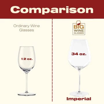Glass Big Wine Glasses Imperial Set of 2