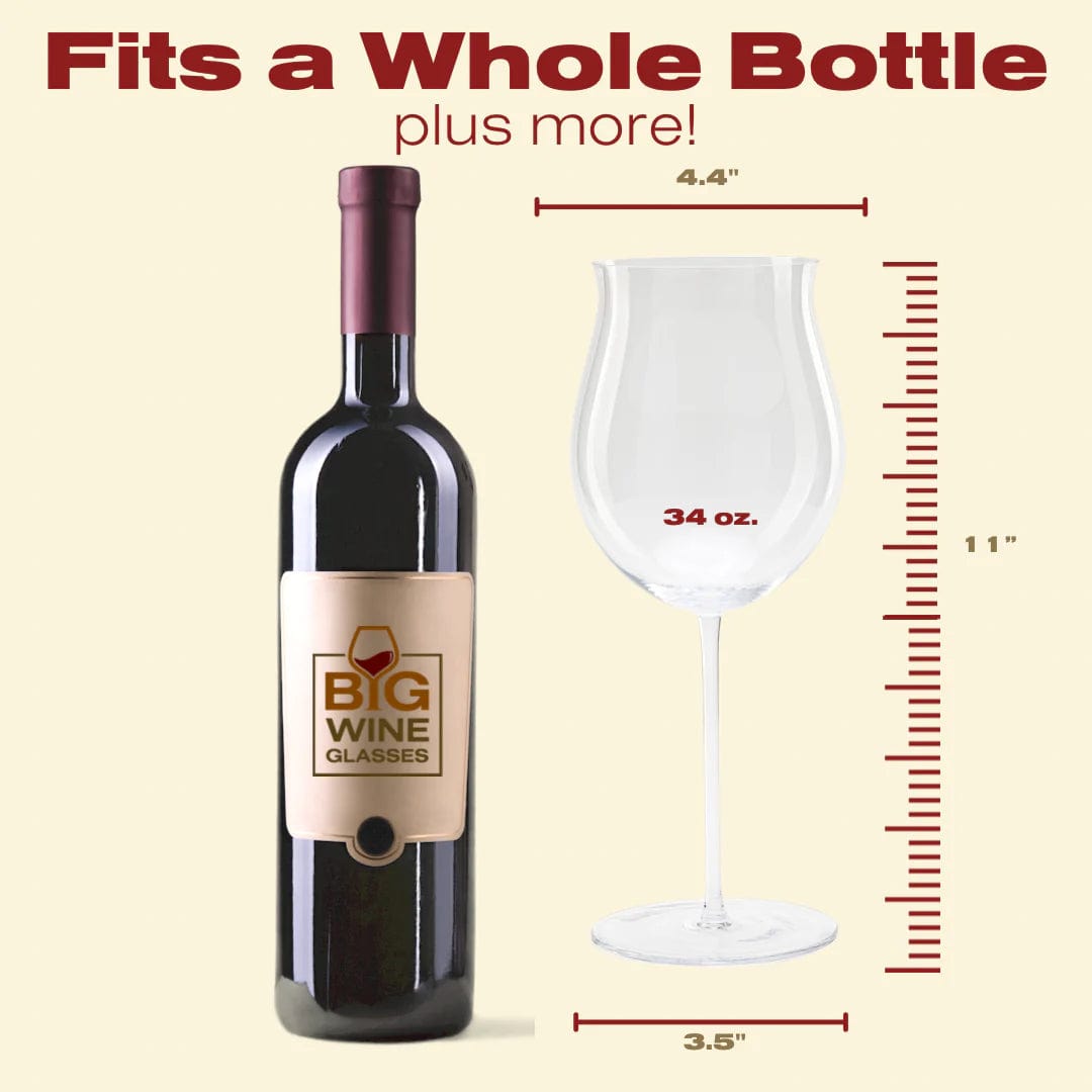 Glass Big Wine Glasses Jeroboam Set of 2