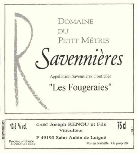 Wine Domaine du Petit Metris Savennieres Les Fougeraies